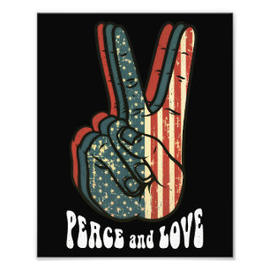 Retro Peace Sign Vintage 60's 70's Hippie Gift
