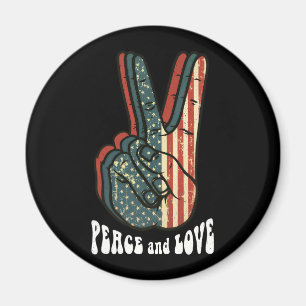 Retro Peace Sign Vintage 60's 70's Hippie Gift Magnet