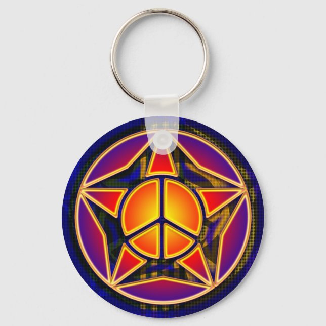 RETRO PEACE STAR KEY RING (Front)