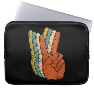 Retro Peace Vintage 60's 70's Hippie Laptop Sleeve