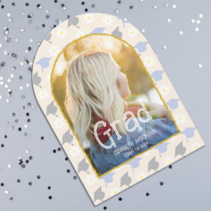 Retro Peach Graduation Announcement