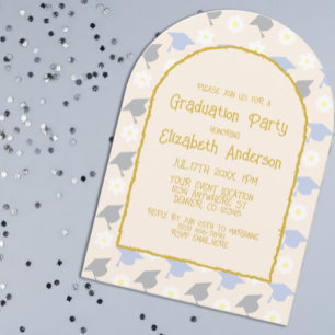 Retro Peach Graduation Party Invitation