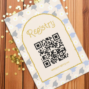 Retro Peach Graduation Registry Enclosure Card