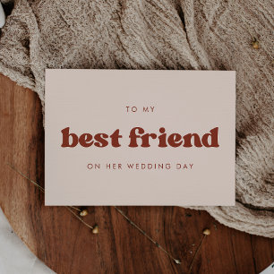 Retro peach To my best friend on her wedding day Invitation