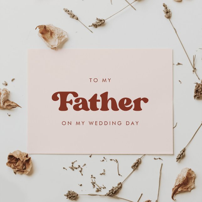 Retro peach To my father on my wedding day card (Creator Uploaded)