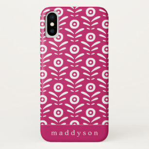 Retro Peacock Pink Floral Pattern Personalised Case-Mate iPhone Case
