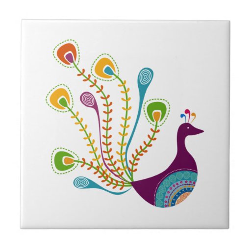 Image of Retro Peacock Tile