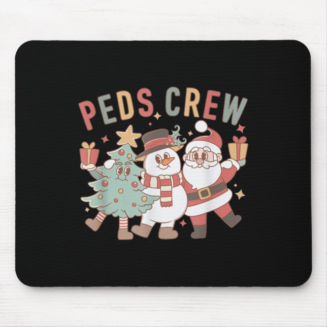 Retro Peds Crew Christmas Paediatrics Nurse Nursin Mouse Mat (Front)