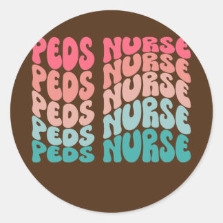 Retro Peds Nurse Pediatric Nurse PEDS RN Classic Round Sticker