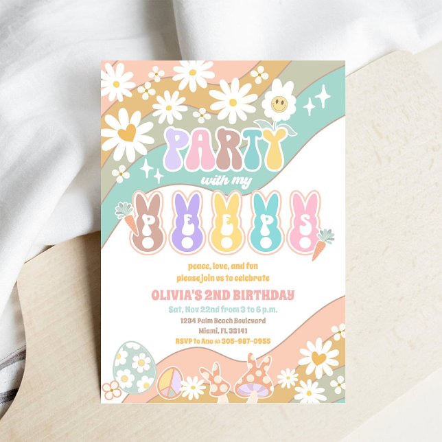 Retro Peeps Birthday Invitation (Creator Uploaded)