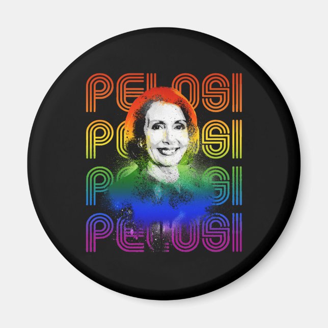 Retro Pelosi Pride Magnet (Front)