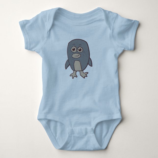 Retro Penguin Baby Bodysuit (Front)