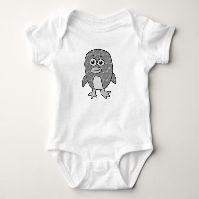 Retro Penguin Baby Bodysuit (Front)