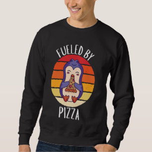 Retro Penguin Fuelled By Pizza Vintage Pizza Lover Sweatshirt