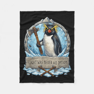 Retro Penguin Knife Meme Flight Never Option Humou Fleece Blanket