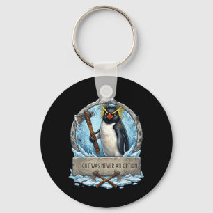 Retro Penguin Knife Meme Flight Never Option Humou Key Ring