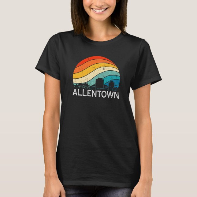 Retro Pennsylvania Allentown Skyline Vintage Urban T-Shirt (Front)