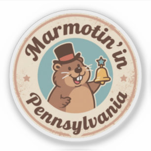 Retro Pennsylvania Badge Groundhog with Liberty 