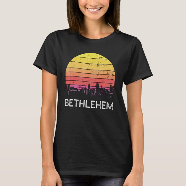 Retro Pennsylvania Bethlehem Skyline Vintage Urban T-Shirt (Front)