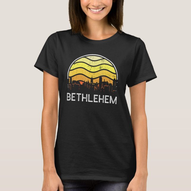 Retro Pennsylvania Bethlehem Visitors Skyline Vint T-Shirt (Front)