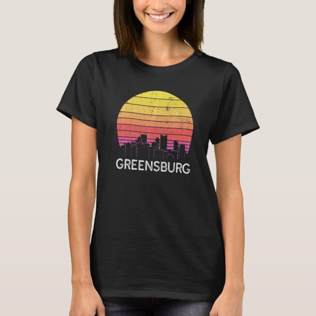 Retro Pennsylvania Greensburg Skyline Vintage Urba T-Shirt (Front)