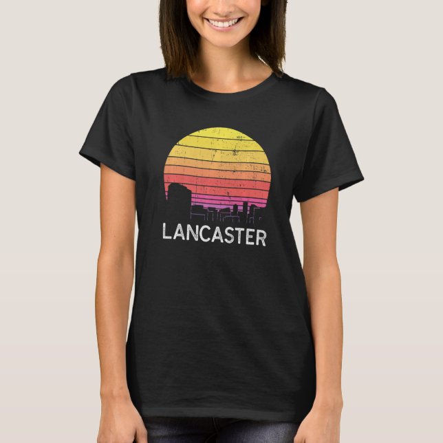 Retro Pennsylvania Lancaster Skyline Vintage Urban T-Shirt (Front)
