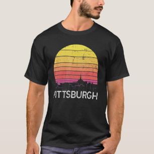 Retro Pennsylvania Pittsburgh Skyline Vintage Urba T-Shirt