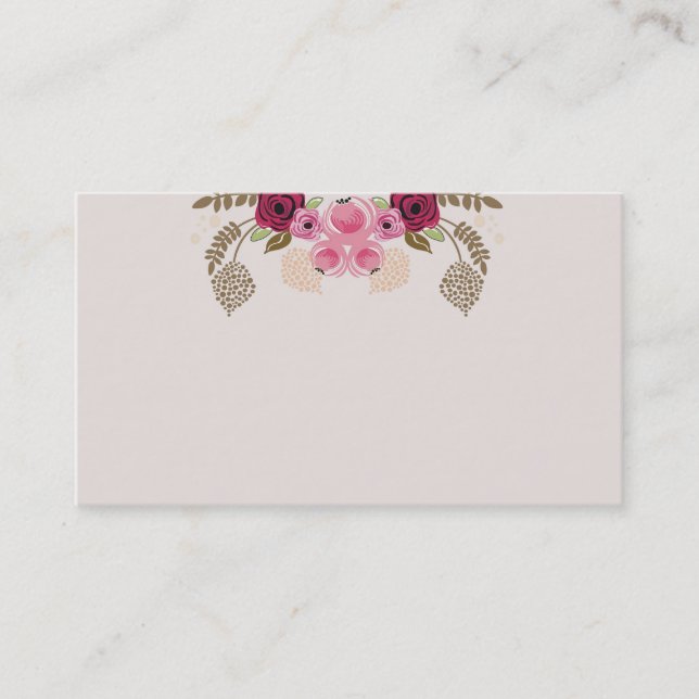 Retro peonies Business Card (Front)
