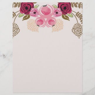 Retro peonies Letterhead