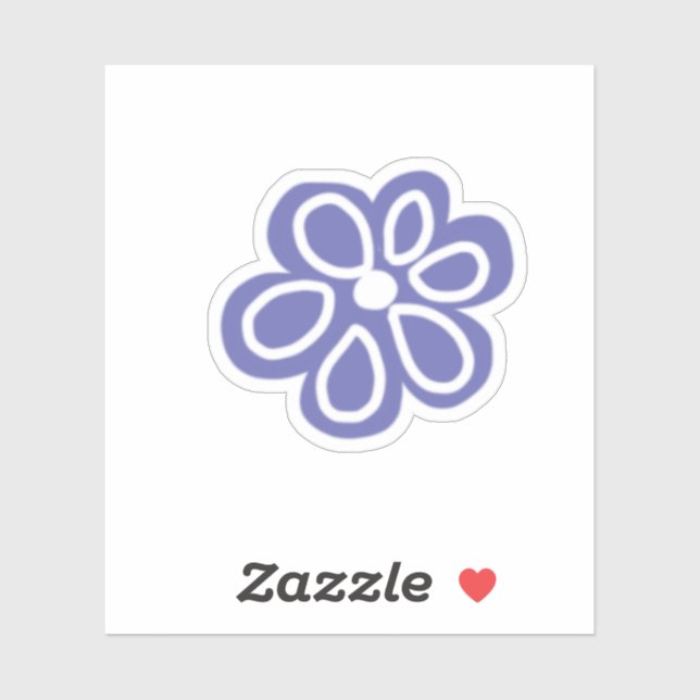 Retro Periwinkle White Flower (Sheet)
