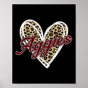 Retro Personalised Aggies-heart Men Women Kid Poster