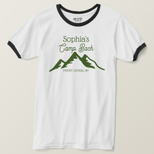 Retro Personalised Camp Bach Mountains Green T-Shirt