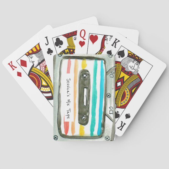 Retro personalised cassette tape playing cards (Back)