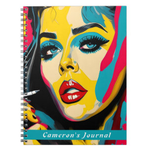 Retro Personalised Colour Custom Bold Pop Art Notebook