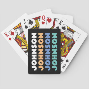 Retro Personalised Family Name Playing Cards