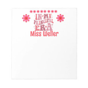 Retro Personalised In My Principal Era  Notepad