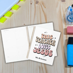 Retro personalised Jesus teacher appreciation  Planner