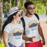 Retro Personalised Matching Family Cruise Trip T-Shirt<br><div class="desc">Matching retro cruise ship retro design personalised for the whole family on a well deserved vacation. Would look great in the family photos and makes a great keepsake. Simply add your family name,  the departure port and destination or add the year of the cruise by clicking the "Personalise" button.</div>