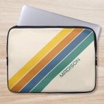 Retro Personalised Name Laptop Sleeve<br><div class="desc">Create your own retro personalised laptop sleeve. Features abstract vintage stripes design and custom name in a classic style typography.</div>