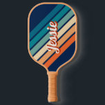 Retro Personalised Name Pickleball Paddle<br><div class="desc">Retro inspired sunburst design in bright and playful vintage colours that can be personalised with your name.</div>