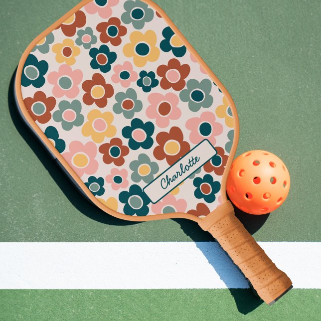 Retro Personalised Name Pickleball Paddle (Personalized Retro Picklebal Paddle)