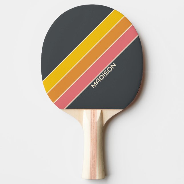 Retro Personalised Name Ping Pong Paddle (Front)
