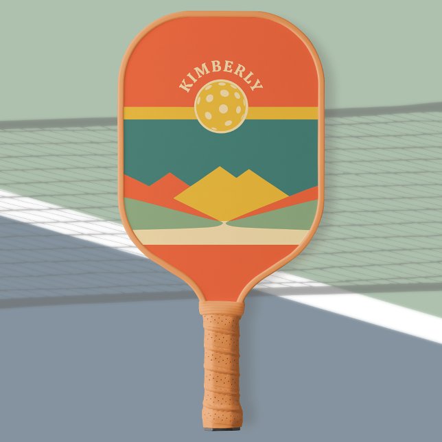 Retro Personalised Pickleball Paddle - DIY Name (Game On, Retro Style! 🌅🏓)