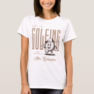 Retro Personalised Script Mrs Brown Fun Golf Wife T-Shirt