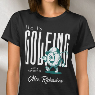 Retro Personalised Script Mrs White Fun Golf Wife T-Shirt