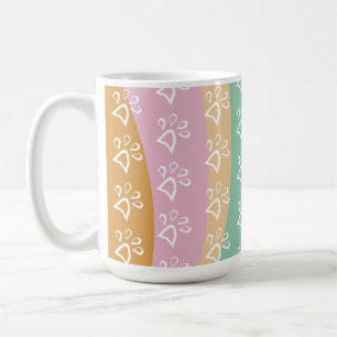 Retro Pet Paw Print Marble Groovy Coffee Mug