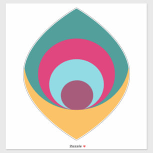 Retro petals design - Green, yellow and magenta