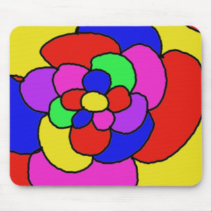 Retro petals mouse mat