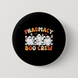 Retro Pharmacy Boo Crew Ghost Pharmacist Tech Hall 6 Cm Round Badge