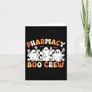 Retro Pharmacy Boo Crew Ghost Pharmacist Tech Hall Card